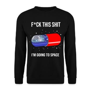 Astronaut in Mdma pill, high in space Goa fan - Unisex Sweatshirt - black - Front - Alina (178cm) & Michal (187cm)