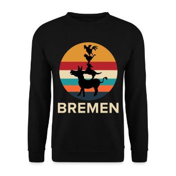 Musiciens de la ville de Brême, cadeau de Brême - Sweat-shirt Unisexe - noir - Devant - Alina (178cm) & Michal (187cm)