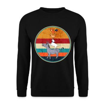 Musiciens de la ville de Brême, cadeau de Brême - Sweat-shirt Unisexe - noir - Devant - Alina (178cm) & Michal (187cm)