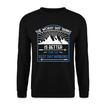Skiing Ski - Unisex Sweatshirt - black - Front - Alina (178cm) & Michal (187cm)