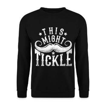 Bart Schnauzbart Gesichtsbehaarung Geschenkidee - Unisex Pullover - Schwarz - Vorne - Alina (178cm) & Michal (187cm)