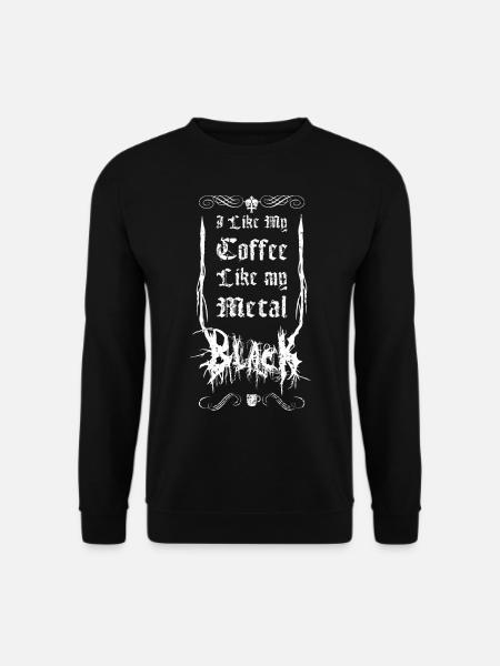 Grappige black metal koffie met muziek cadeau - Uniseks sweater - zwart