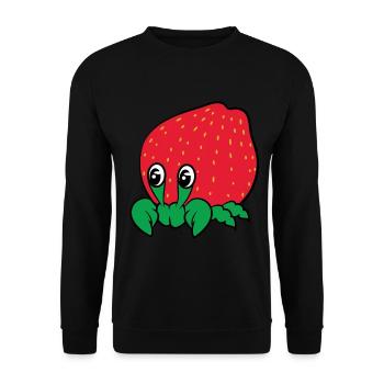 Cute unique and luscious "Strawberry Crab" tee - Unisex Sweatshirt - black - Front - Alina (178cm) & Michal (187cm)