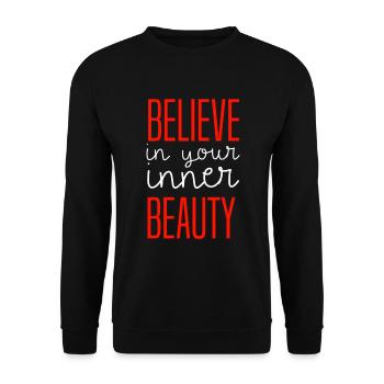 Quote saying - Unisex Sweatshirt - black - Front - Alina (178cm) & Michal (187cm)