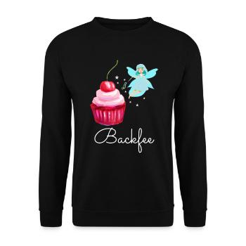 Backfee Backen Bäcker Kuchen Cupcake Fee Törtchen - Unisex Pullover - Schwarz - Vorne - Alina (178cm) & Michal (187cm)