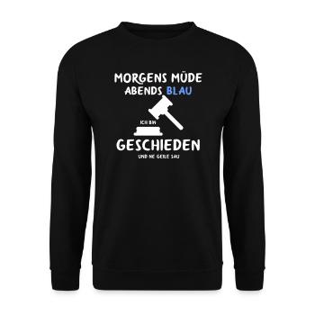 Scheidung Trennung Geschieden Das Wars Single Ex - Unisex Pullover - Schwarz - Vorne - Alina (178cm) & Michal (187cm)