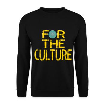 "Für die Kultur" TStück Design. Einzigartiger und - Unisex Pullover - Schwarz - Vorne - Alina (178cm) & Michal (187cm)