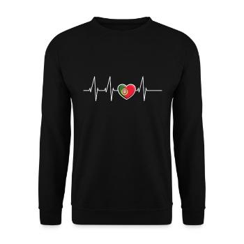 Herzschlag Portugal coeur amour drapeau ECG Cadeau - Sweat-shirt Unisexe - noir - Devant - Alina (178cm) & Michal (187cm)