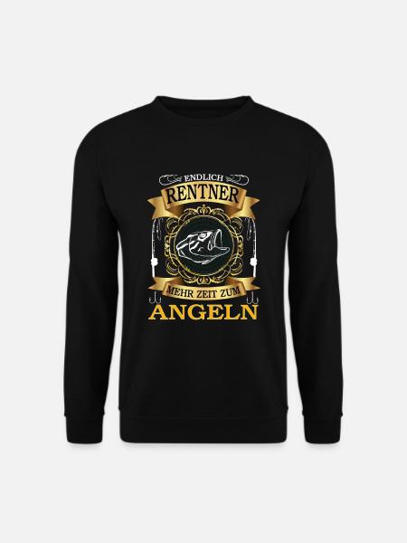 Rentner Angeln Rentenbeginn Hobby Angler Geschenk - Unisex Pullover - Schwarz