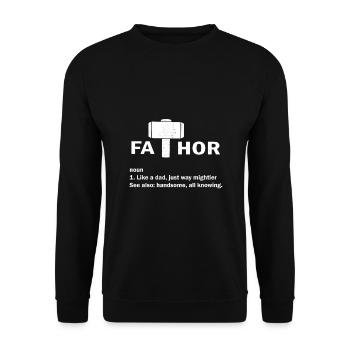 Fête des pères Papa Fathor - Sweat-shirt Unisexe - noir - Devant - Alina (178cm) & Michal (187cm)