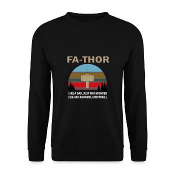Fête des pères Papa Fathor - Sweat-shirt Unisexe - noir - Devant - Alina (178cm) & Michal (187cm)