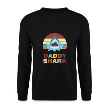Father's Day Daddy Daddy Daddy Daddy Daddy Shark - Unisex Sweatshirt - black - Front - Alina (178cm) & Michal (187cm)