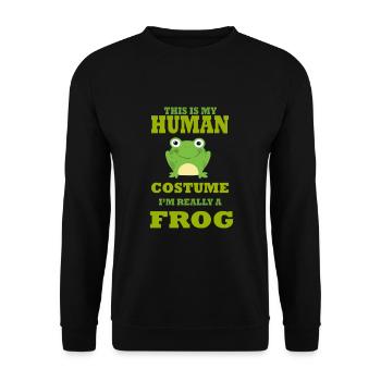 Frog animal gift - Unisex Sweatshirt - black - Front - Alina (178cm) & Michal (187cm)