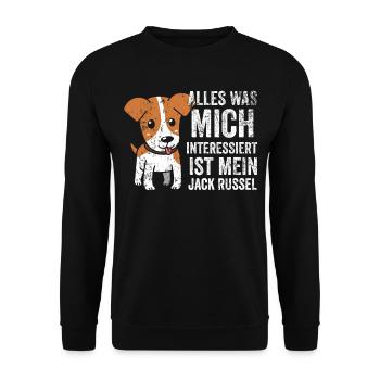 Jack Russel Jagdhund Geschenk - Unisex Pullover - Schwarz - Vorne - Alina (178cm) & Michal (187cm)