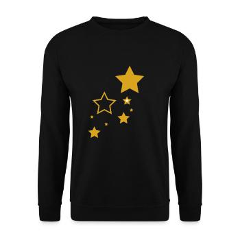 Starry motif Golden Stars - Unisex Sweatshirt - black - Front - Alina (178cm) & Michal (187cm)