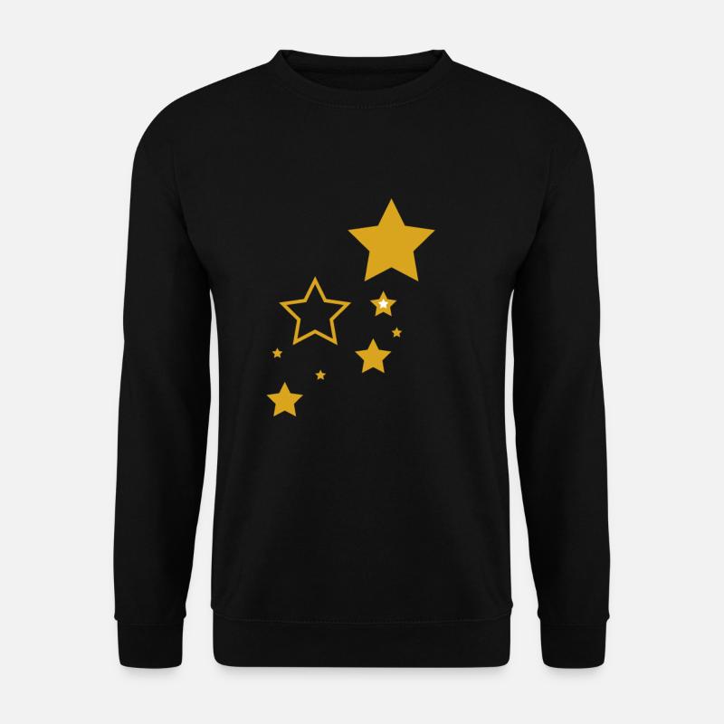Sternenmotiv Goldene Sterne - Unisex Pullover - Schwarz