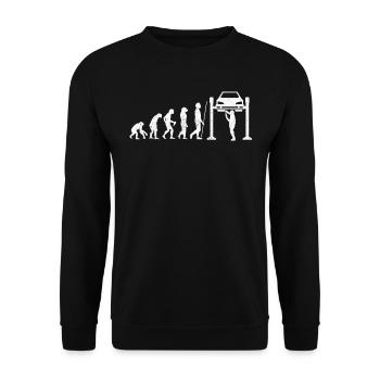 Mécanicien Tee Shirt Evolution Proverbes Cadeau Voitures - Sweat-shirt Unisexe - noir - Devant - Alina (178cm) & Michal (187cm)