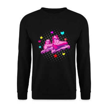 Rollschuhe - Unisex Pullover - Schwarz - Vorne - Alina (178cm) & Michal (187cm)