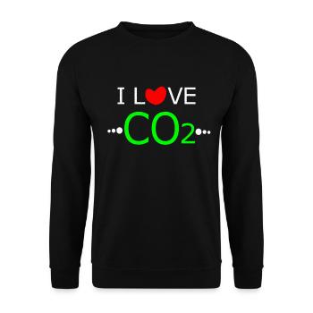 I Love Co2 Anti-Green Diesel Driver Climate Change - Unisex Sweatshirt - black - Front - Alina (178cm) & Michal (187cm)