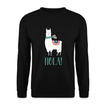 Lama Animal - Unisex Sweatshirt - black - Front - Alina (178cm) & Michal (187cm)