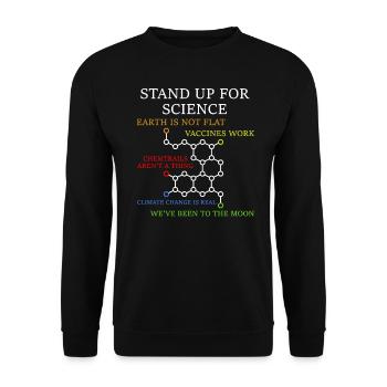 Stand up for Science Science Nerd Gift - Unisex Sweatshirt - black - Front - Alina (178cm) & Michal (187cm)