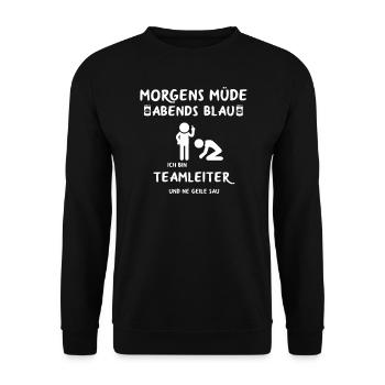 Teamleiter Führungskraft Chef Geschenk Lustig - Unisex Pullover - Schwarz - Vorne - Alina (178cm) & Michal (187cm)