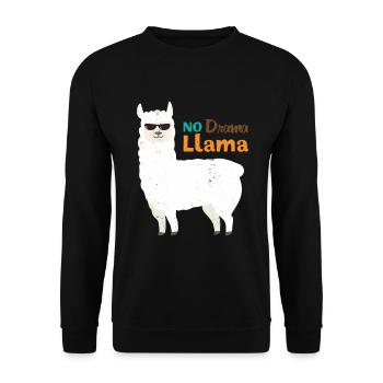 Llama alpaca animal gift - Unisex Sweatshirt - black - Front - Alina (178cm) & Michal (187cm)