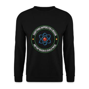 Physik Wissenschaft Naturwissenschaft Geschenk - Unisex Pullover - Schwarz - Vorne - Alina (178cm) & Michal (187cm)