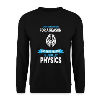 Physik Wissenschaft Naturwissenschaft Geschenk - Unisex Pullover - Schwarz - Vorne - Alina (178cm) & Michal (187cm)