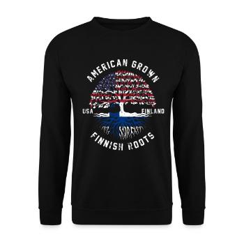 Finland nation flag gift - Unisex Sweatshirt - black - Front - Alina (178cm) & Michal (187cm)