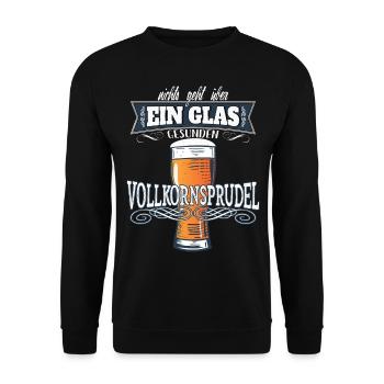 Ein Glas Gesunder Vollkornsprudel - Bier - Unisex Pullover - Schwarz - Vorne - Alina (178cm) & Michal (187cm)