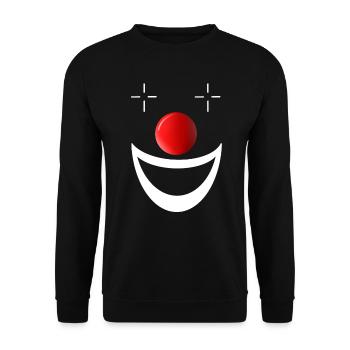 Clown Clownsgesicht lustig Schminke Zirkus Alaaf - Unisex Pullover - Schwarz - Vorne - Alina (178cm) & Michal (187cm)