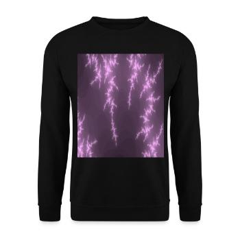 Fraktal Blitze - Unisex Pullover - Schwarz - Vorne - Alina (178cm) & Michal (187cm)