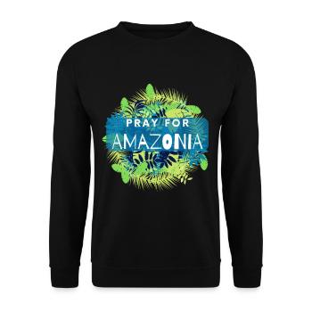 Pray for Amazonas Save Amazonia Lungs of the Earth - Unisex Pullover - Schwarz - Vorne - Alina (178cm) & Michal (187cm)