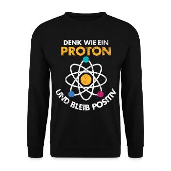Cadeau de chimie enseignant physique proton - Sweat-shirt Unisexe - noir - Devant - Alina (178cm) & Michal (187cm)