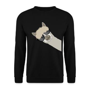 Alpaga Lama cool avec lunettes de soleil - Sweat-shirt Unisexe - noir - Devant - Alina (178cm) & Michal (187cm)