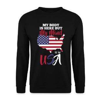 USA Reise - Unisex Pullover - Schwarz - Vorne - Alina (178cm) & Michal (187cm)