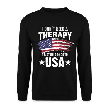 USA America - Unisex Sweatshirt - black - Front - Alina (178cm) & Michal (187cm)