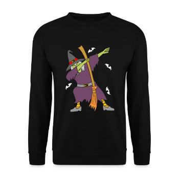 Witch DAB Witch Dabbing Witch's Bbe - Unisex Sweatshirt - black - Front - Alina (178cm) & Michal (187cm)