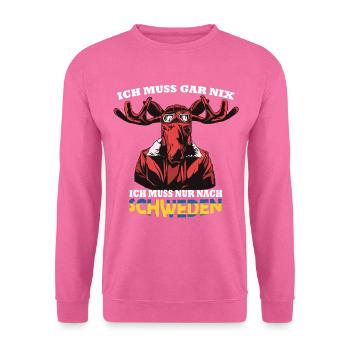 Schweden Urlaubs Shirt mit Schwedischen Elch Fahne - Unisex Pullover - Pink - Vorne
