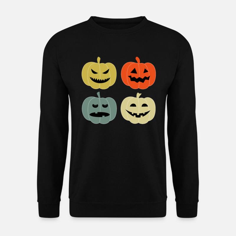 Kürbis Laterne Monster Halloween - Unisex Pullover - Schwarz