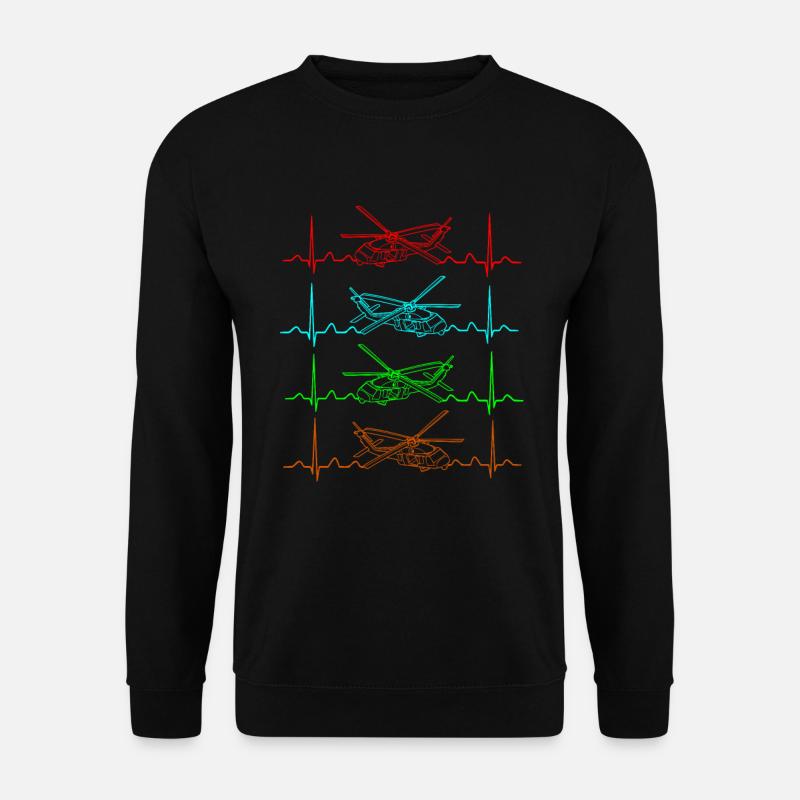 Battement de coeur d'hélicoptère - Sweat-shirt Unisexe - noir