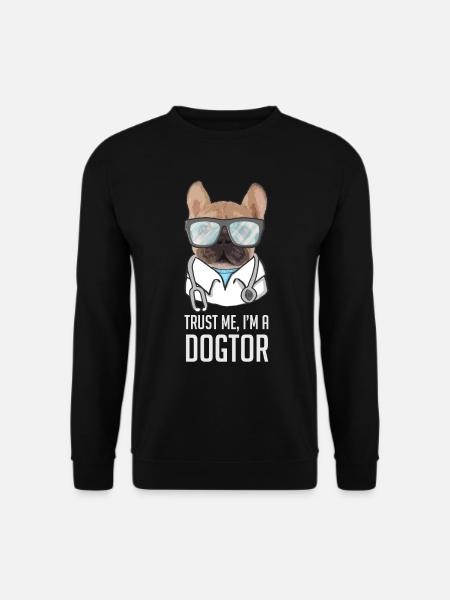 Trust Me I'm A Dogtor Mops - Unisex Pullover - Schwarz