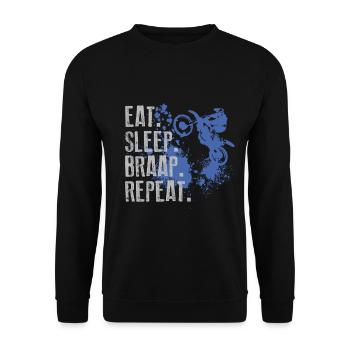 Eat Sleep Braap Repeat - Sweat-shirt Unisexe - noir - Devant - Alina (178cm) & Michal (187cm)