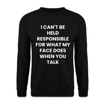 Lustiger Sarkastisches Witziges Spruch Geschenk - Unisex Pullover - Schwarz - Vorne - Alina (178cm) & Michal (187cm)