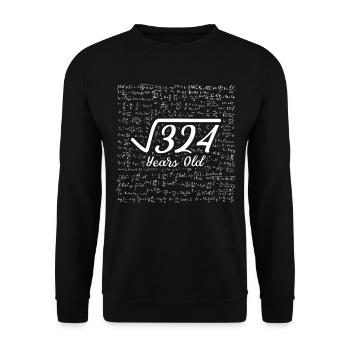 Square root 324 18th birthday - Unisex Sweatshirt - black - Front - Alina (178cm) & Michal (187cm)