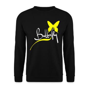 Schmetterling Tier Geschenk - Unisex Pullover - Schwarz - Vorne - Alina (178cm) & Michal (187cm)