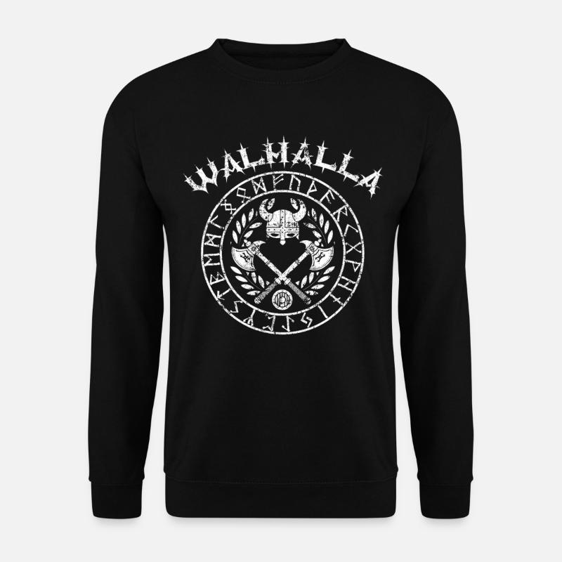 Wikinger Walhalla im Runenkreis - Unisex Pullover - Schwarz