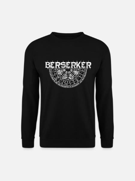 Wikinger Berserker mit Runenkreis und Vegvisir - Unisex Pullover - Schwarz