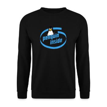 Penguin Inside Informatik énonciation drôle - Sweat-shirt Unisexe - noir - Devant - Alina (178cm) & Michal (187cm)